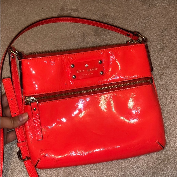 Neon Orange Kate Spade Crossbody purse. - Picture 2 of 4